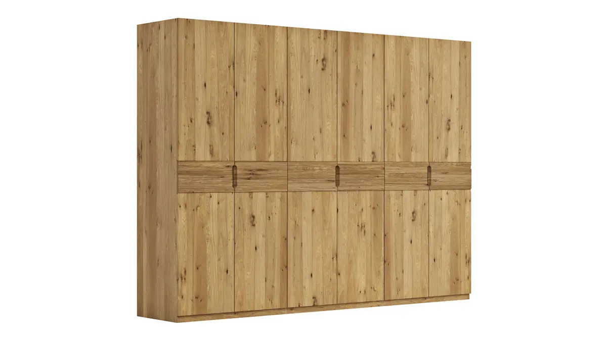 Drehtürenschrank Baltimore - B. ca. 291 cm, Wildeiche massiv
