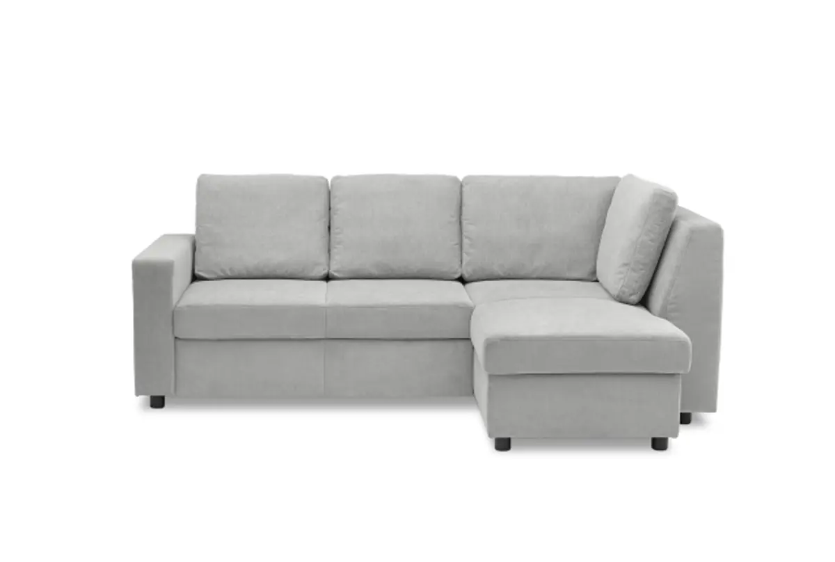 Ecksofa PRO FLEXX - 2-Sitzer, Ecke rechts, Stoff, Silbergrau
