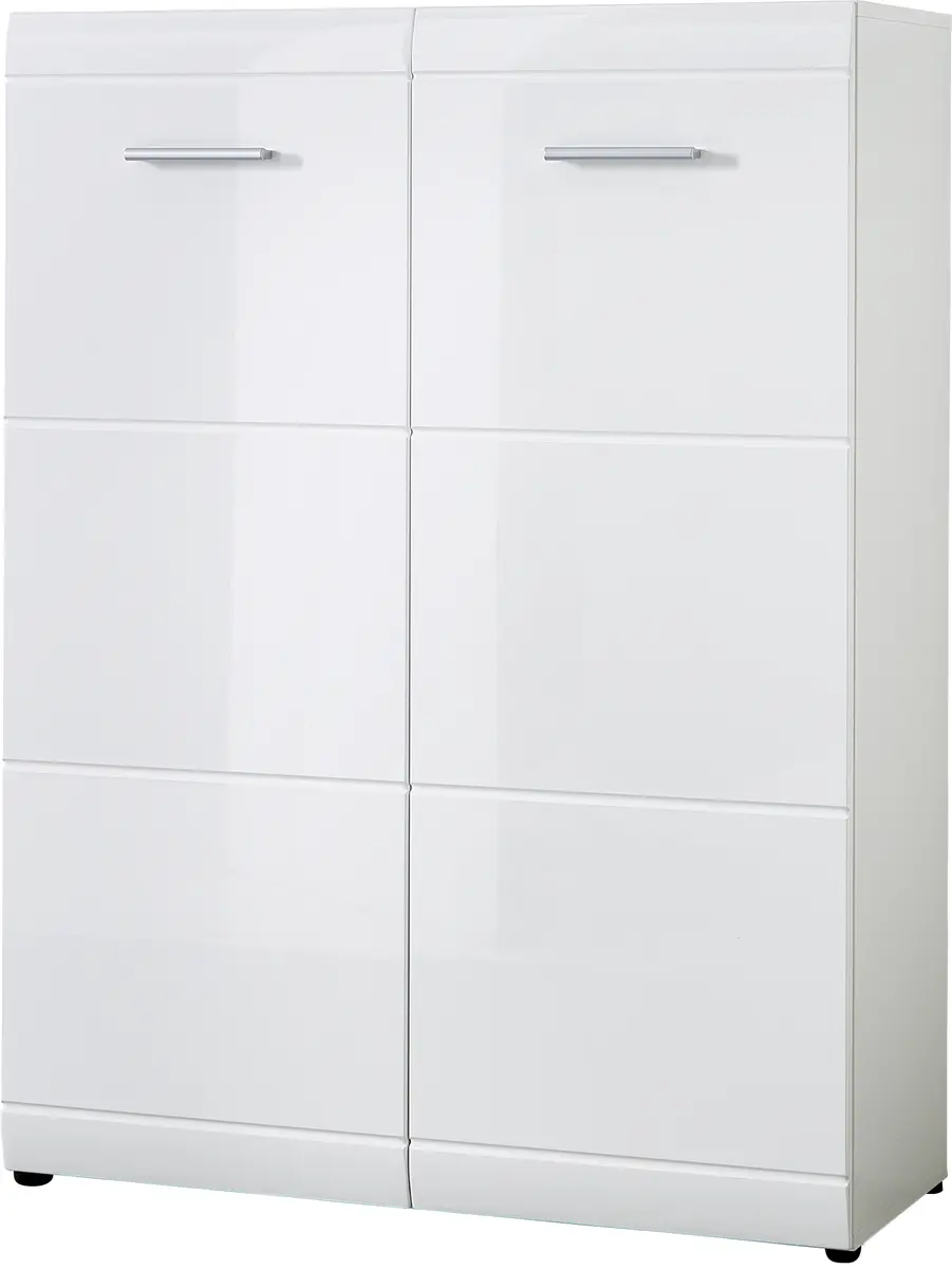 Schuhschrank GALDO - B ca. 90 cm, Weiß, Hochglanz