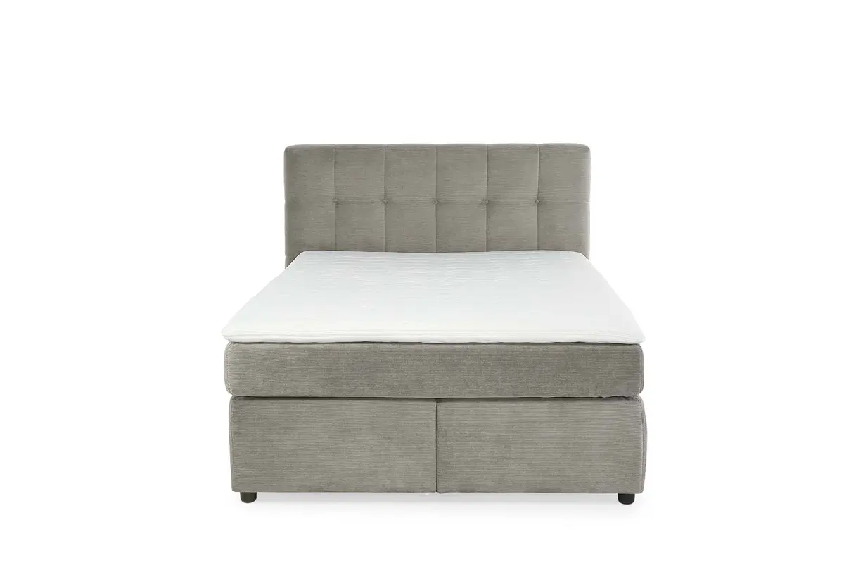 Boxspringbett JANAH- Liegefläche ca. 140x200 cm, Stoff, Beige