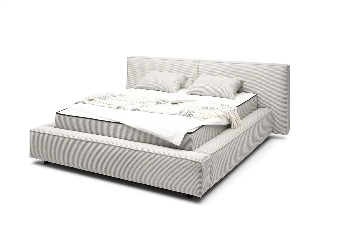 Polsterbett- Liegefläche ca. 180x200 cm, Stoff, Hellgrau, inkl. Matratze