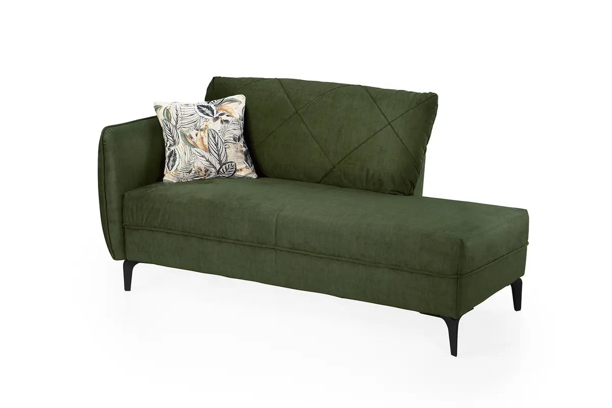 Recamiere - Stoff Dunkelgrün