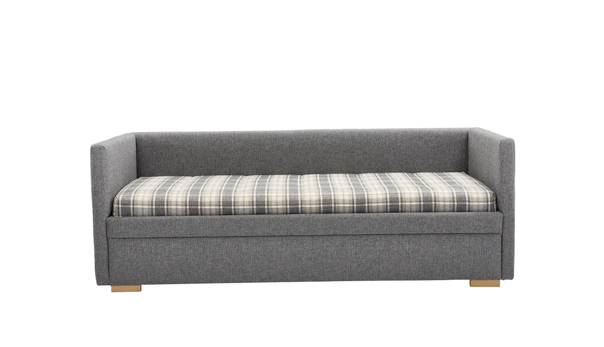 Einzelliege EM Como - Schlaffunktion mit Bettkasten, Stoff, Graubraun