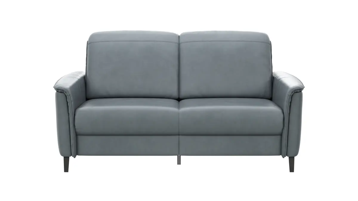 Sofa Bolivien - 2,5-Sitzer mit Relaxfunktion/Kopfteilverstellung motorisch, Leder, Steel
