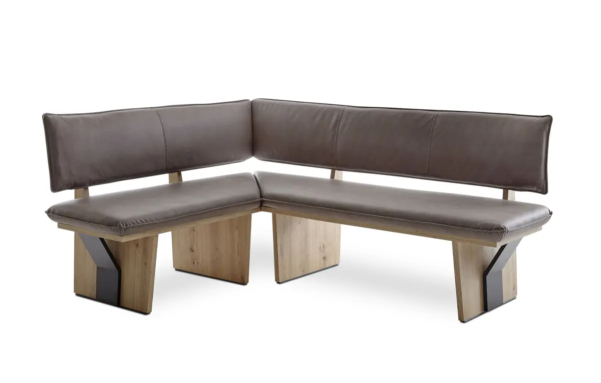 Eckbank - BT ca. 150x190 cm, Stoff Hellbraun