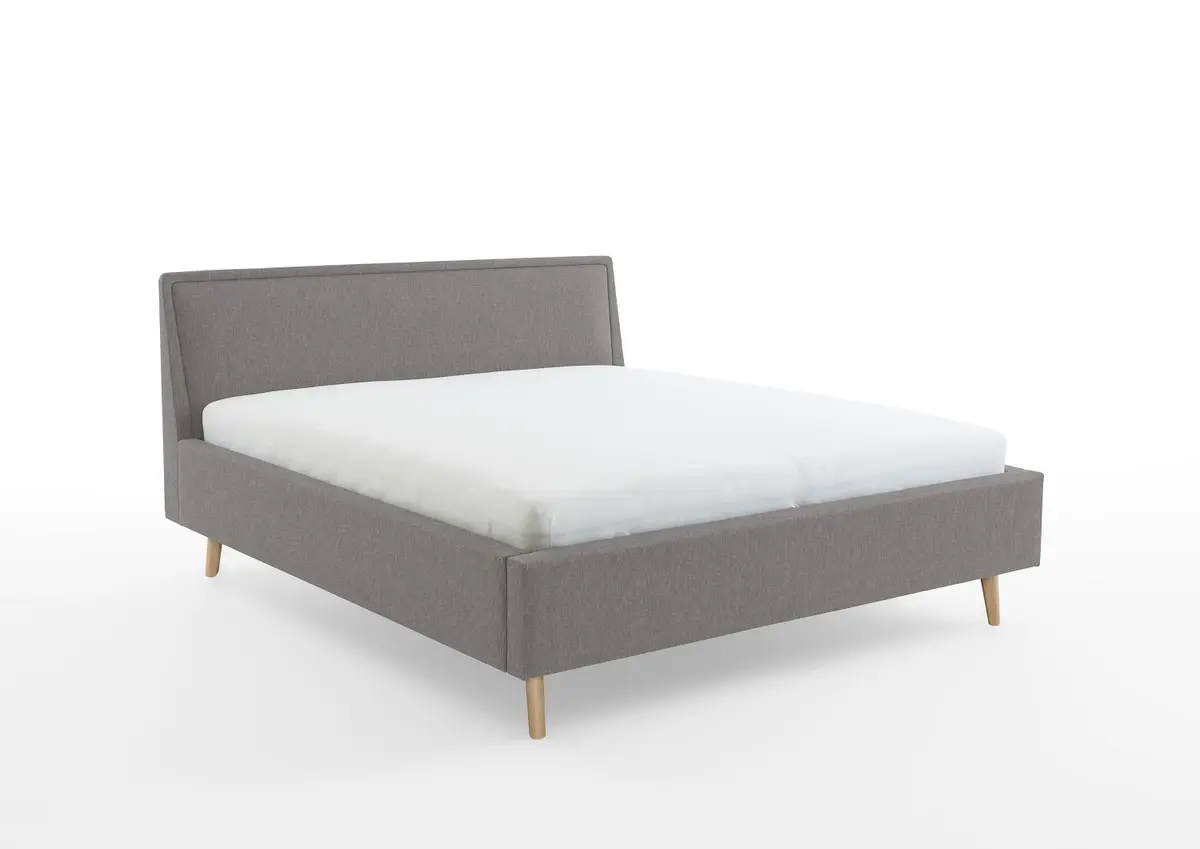 Polsterbett - Liegefläche ca. 180x200 cm, Stoff, Hellgrau