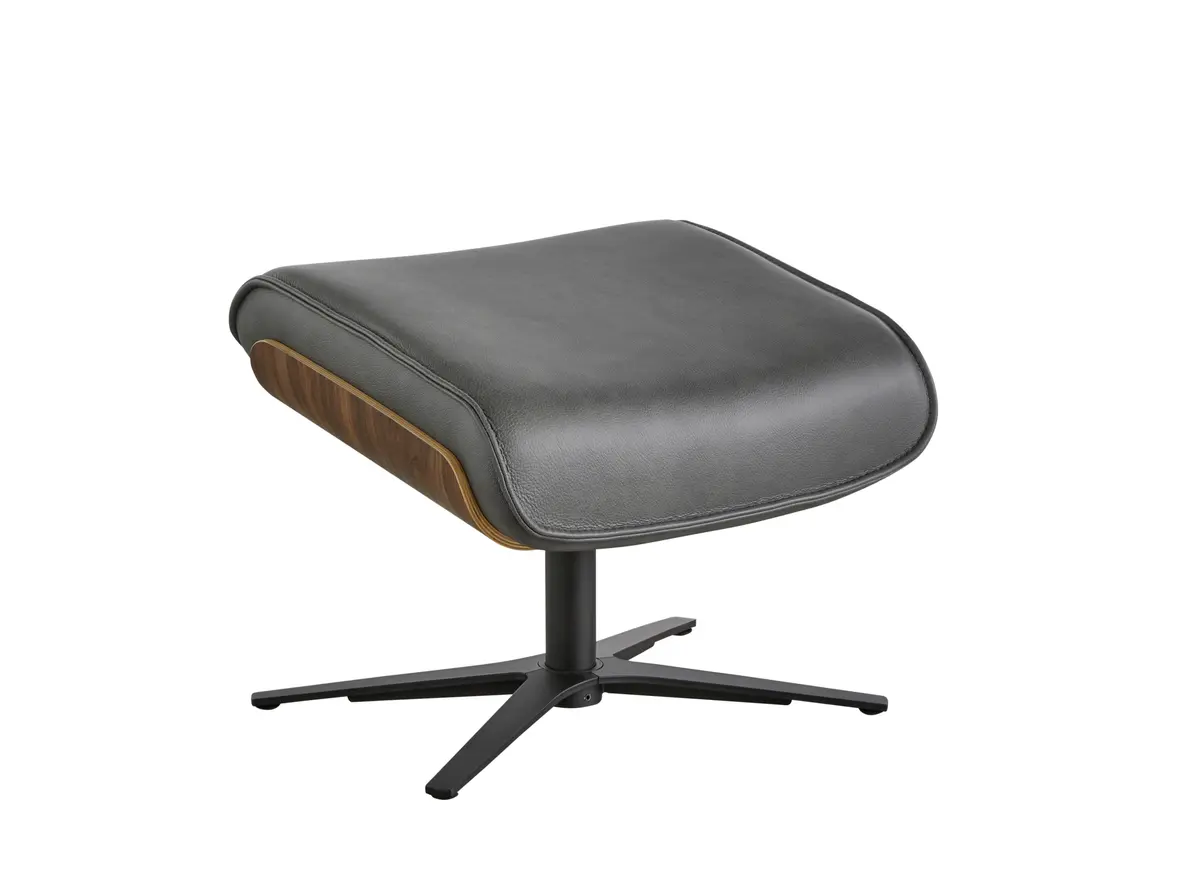 Hocker Perano - Nussbaum, Leder, Antrazit