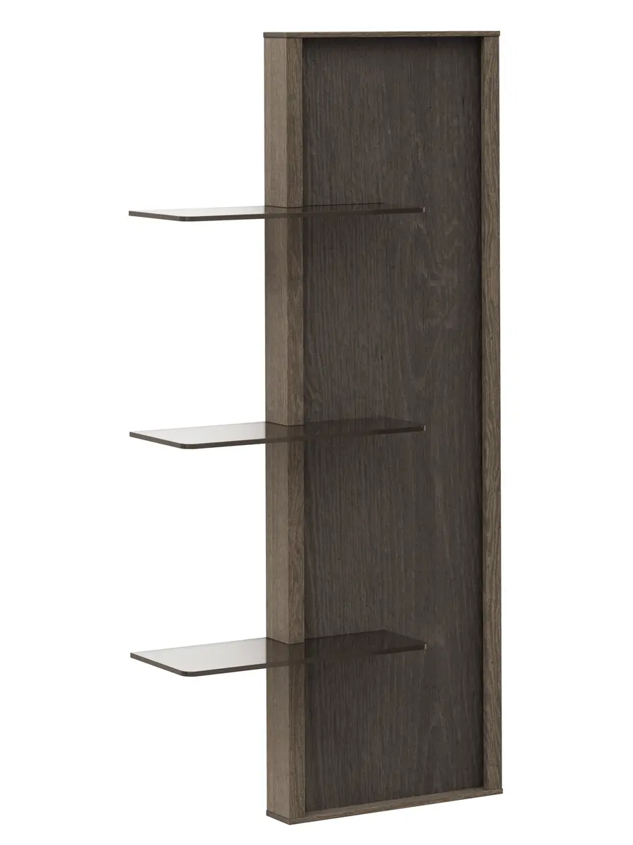 Wandregal Saratoga - rechtsseitig, Buche massiv, silbergrau geölt