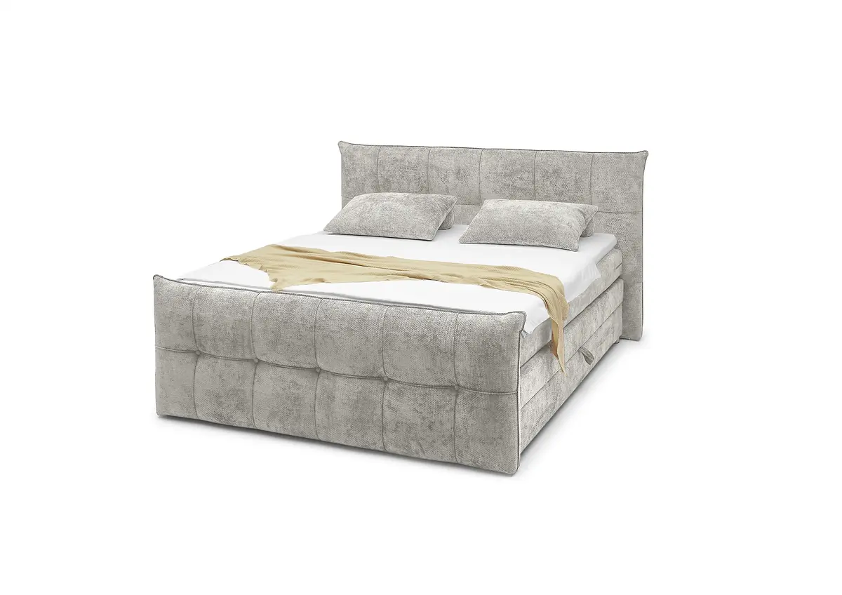 Boxspringbett- Liegefläche ca. 180x200 cm, Stoff, Beige