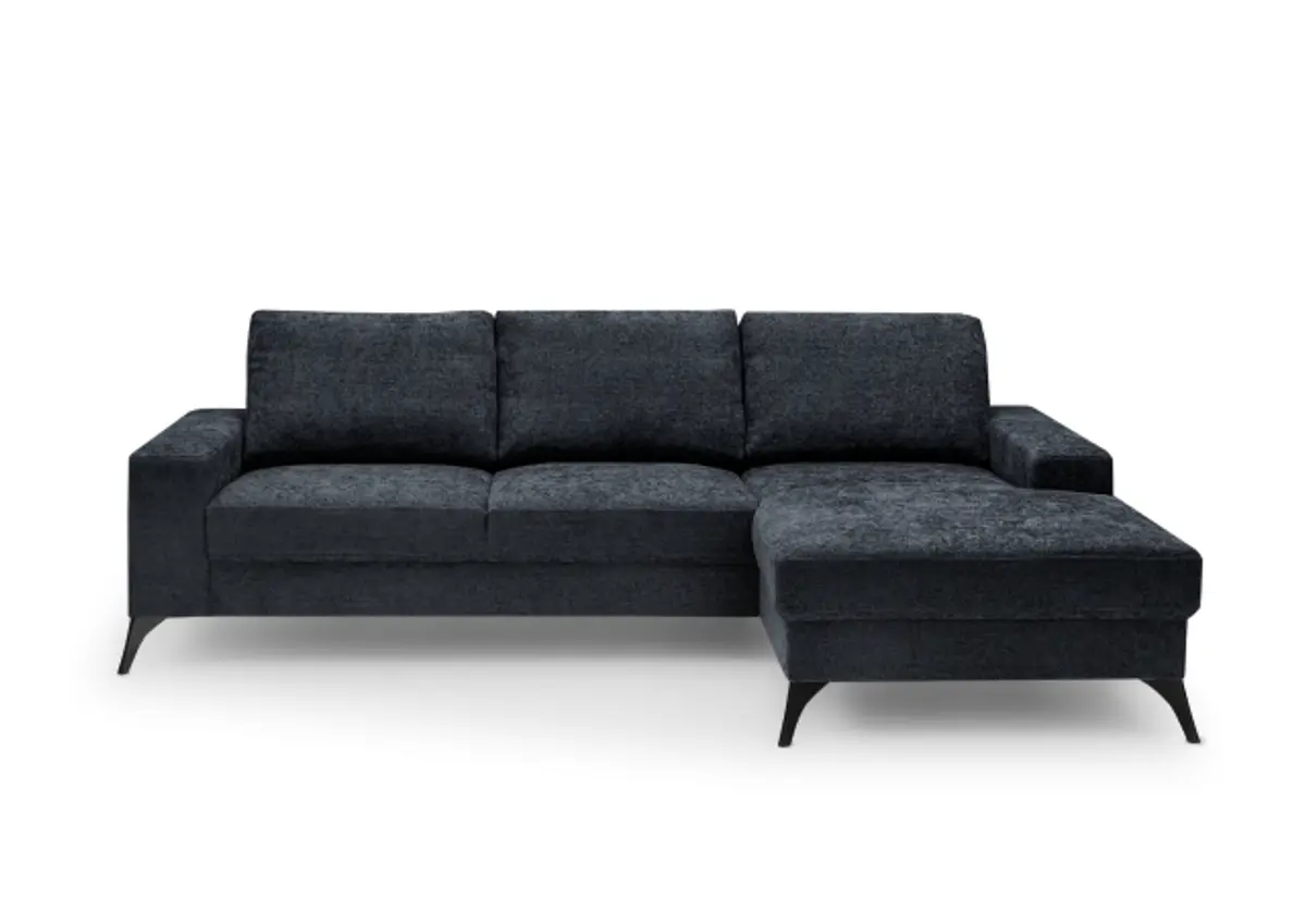 Ecksofa - 2-Sitzer, Ecke rechts, Stoff, Blau