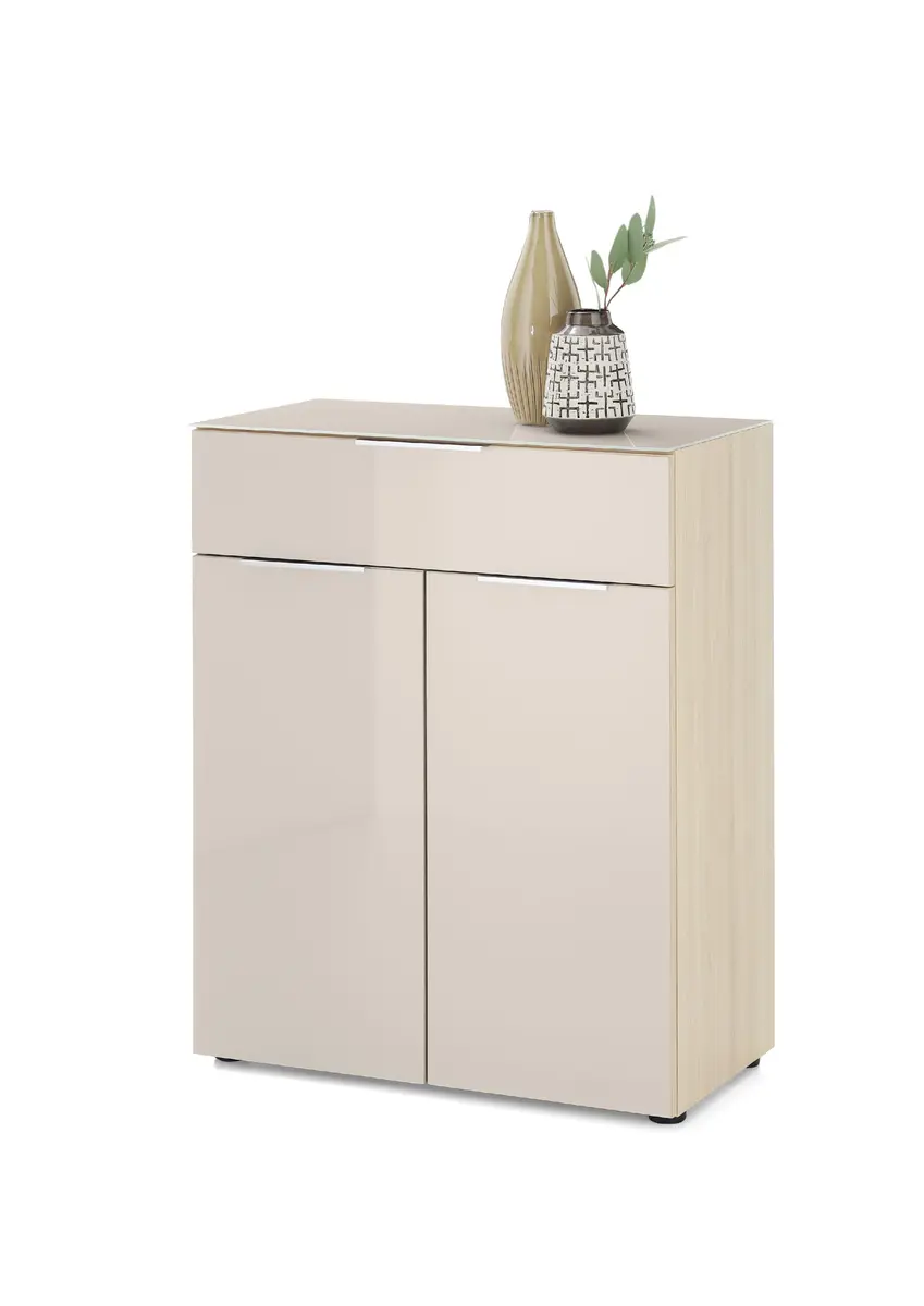 Schuhschrank - B ca. 80 cm, Riva Eiche Nachbildung, Kaschmir