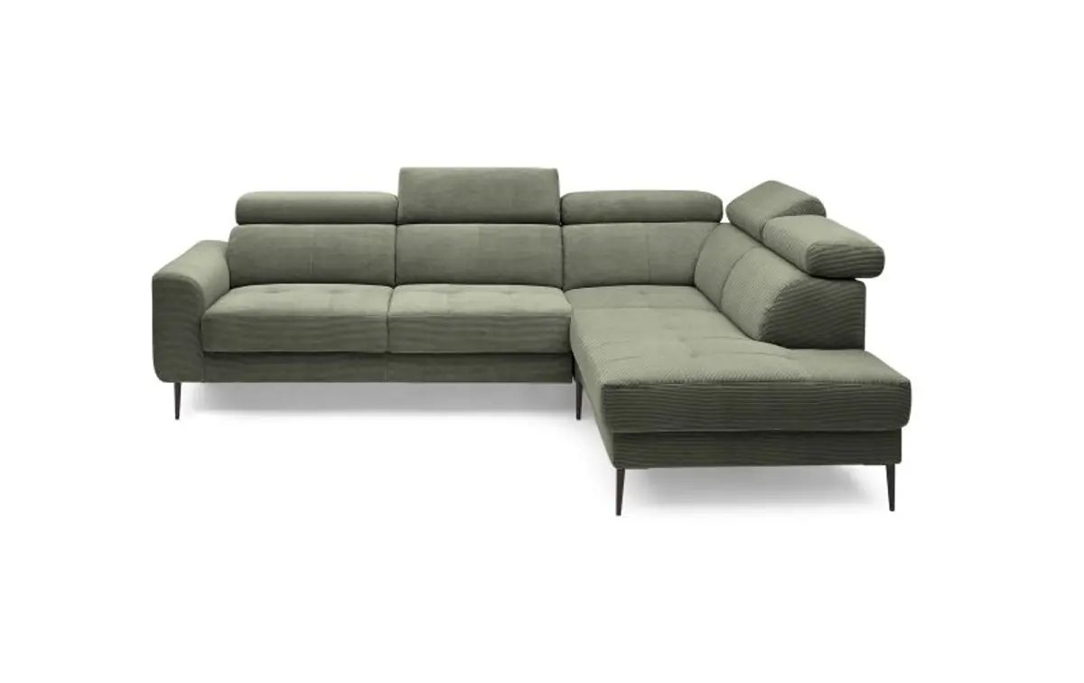 Ecksofa CHARIS - 2-Sitzer, Ecke rechts, Microfaser, Olive