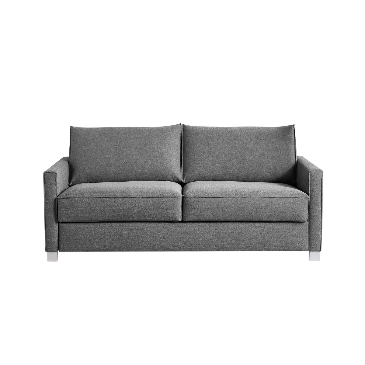 Schlafsofa - 2-Sitzer mit Schlaffunktion inkl. Lattenrost und Kaltschaummatratze, Stoff, Hellblau