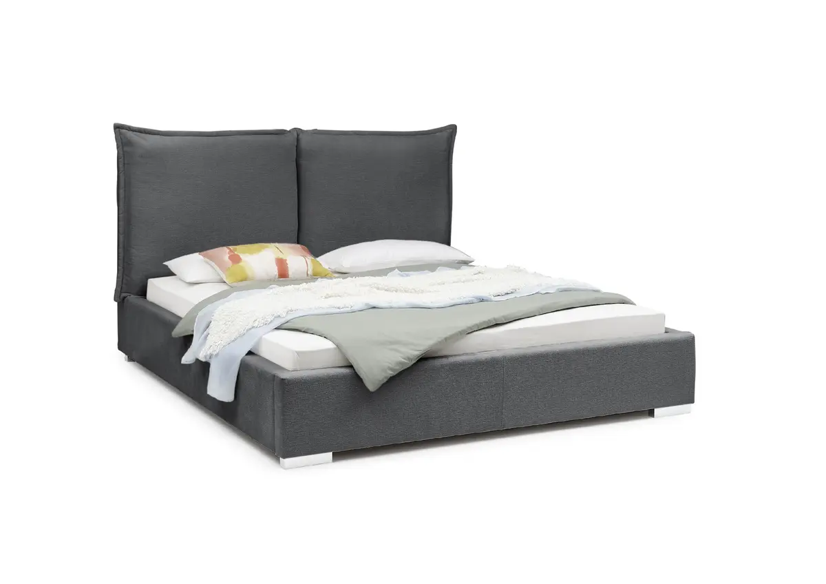 Bettgestell SANDRIN A- Liegefläche ca. 180x200 cm, Stoff, Anthrazit, inkl. Lattenrost und Stauraum