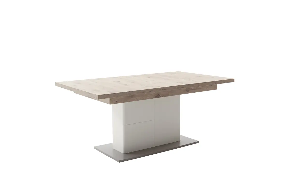 Esstisch - ausziehbar, LB ca. 180 (280)x100 cm, Eiche, Weiß