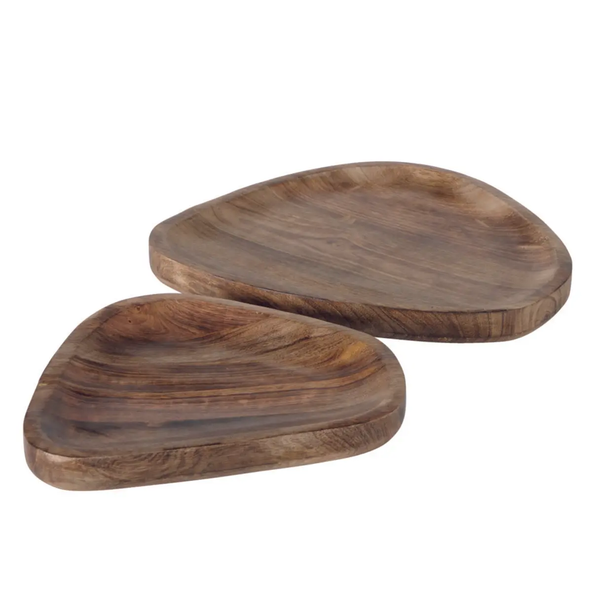 Dekoteller - 2er Set, Hellbraun