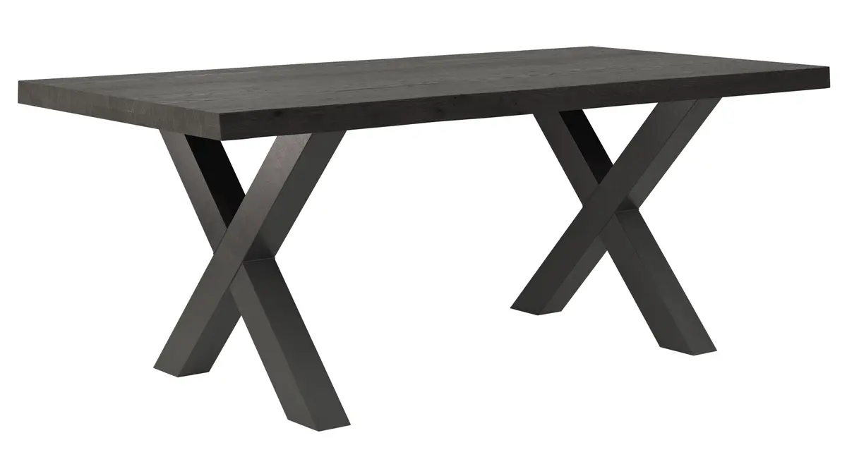 Esstisch Clifton - LB ca. 200x100 cm, Zerreiche massiv, Smoke