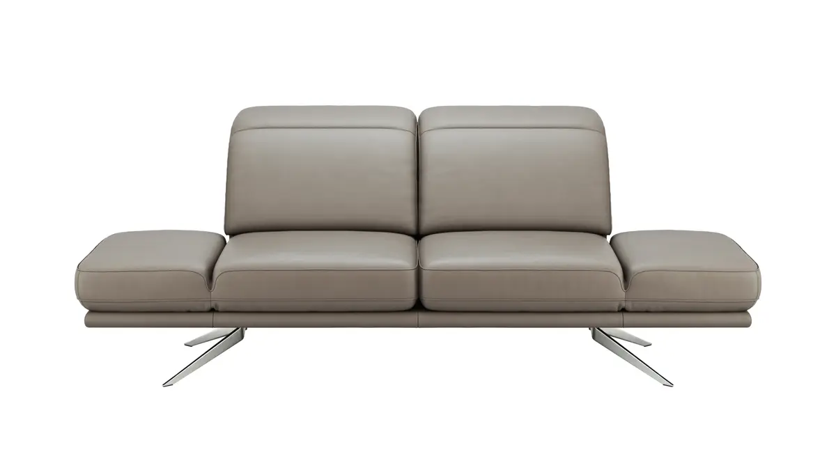 Sofa Sophie - 2,5-Sitzer inkl. Kopfstütze/Armlehne verstellbar, Leder, Lava