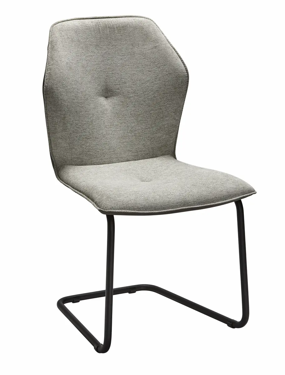 Freischwinger Pinto - Leder & Stoff, Grau