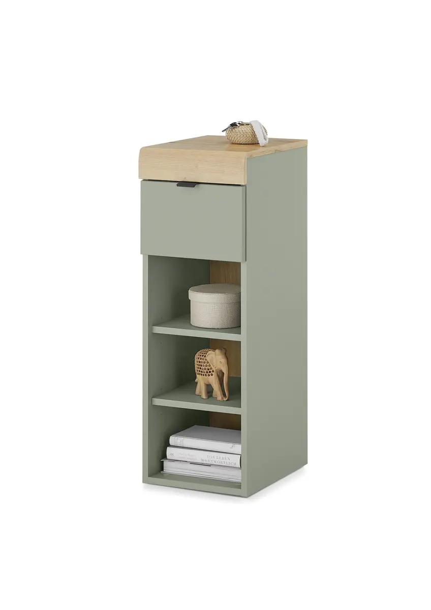 Regal - B ca. 30 cm, Schilfgrün, Artisan Eiche Nachbildung