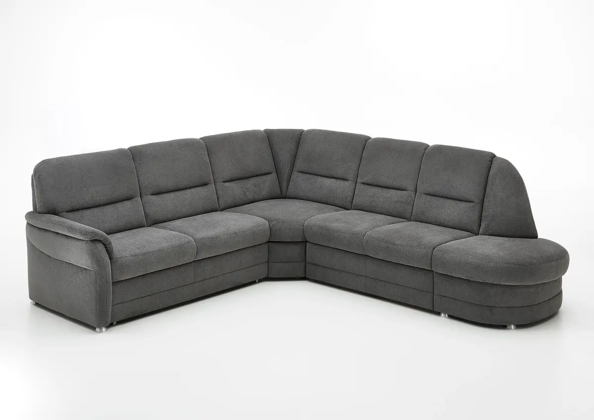 Ecksofa - 2,5-Sitzer mit Ecke rechts, Stoff, Grau