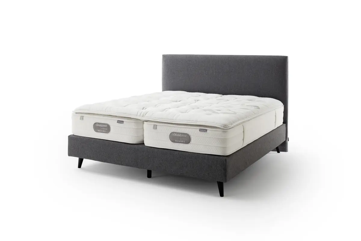 Boxspringbett Navelli 1 - Liegefläche ca. 180x200 cm, Stoff, Grau