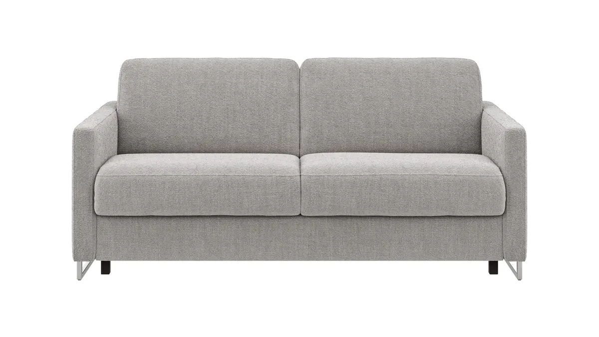 Sofa Nuoro - 2,5-Sitzer inkl. Schlaffunktion, Armlehne mit Kufe, Stoff, Grau