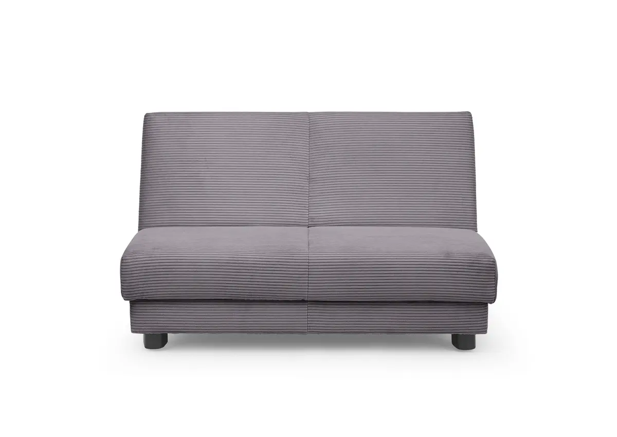 Schlafsofa EASY Optik A - 2-Sitzer ohne Armlehne, 140 cm inkl. Schlaffunktion, Cord, Dunkelgrau