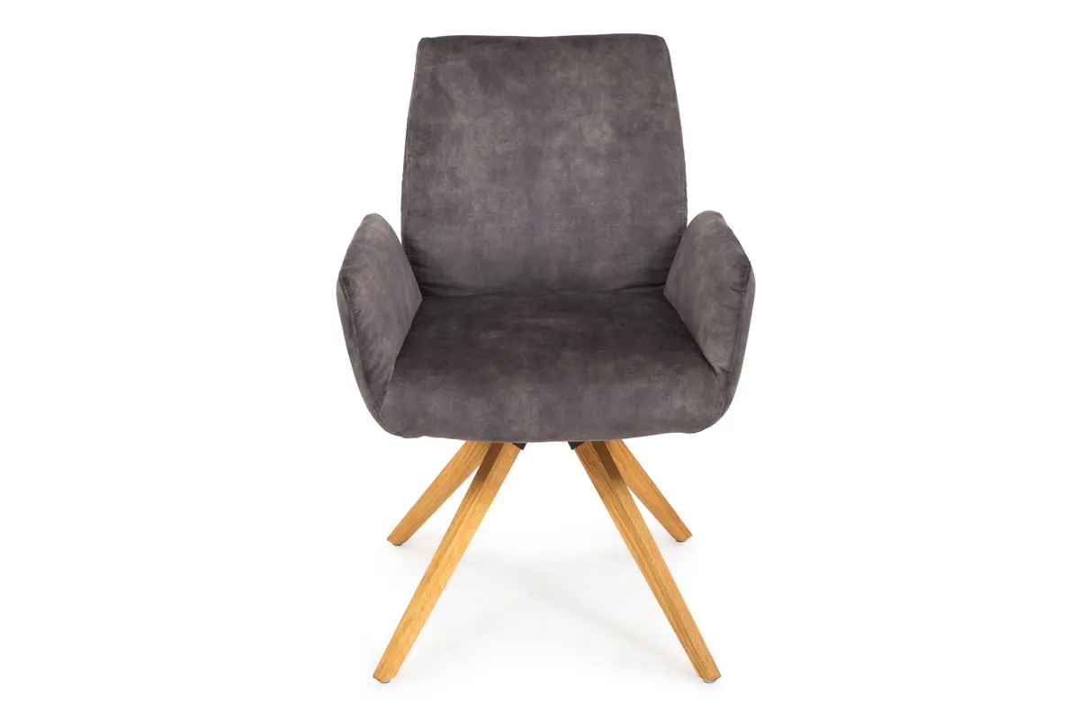 Armlehnstuhl - drehbar, Stoff, Dunkelgrau