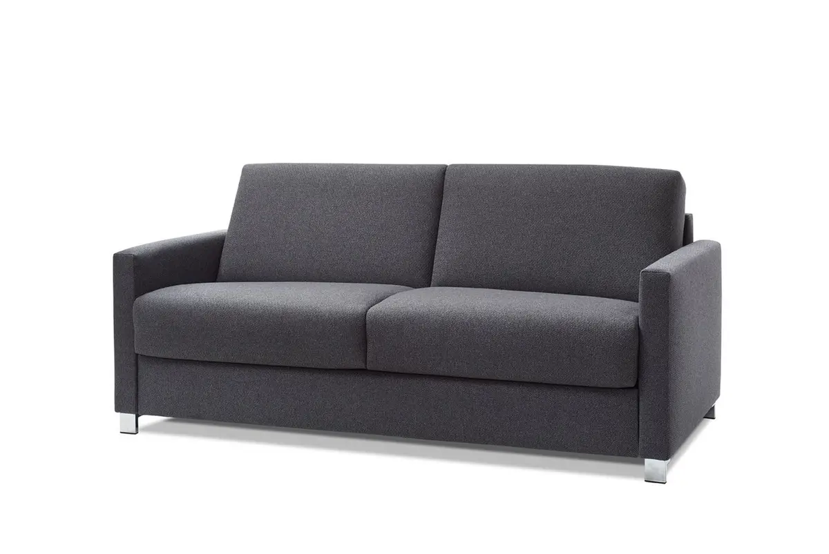 Schlafsofa - 2-Sitzer mit Schlaffunktion, Stoff, Schwarz-Anthrazit