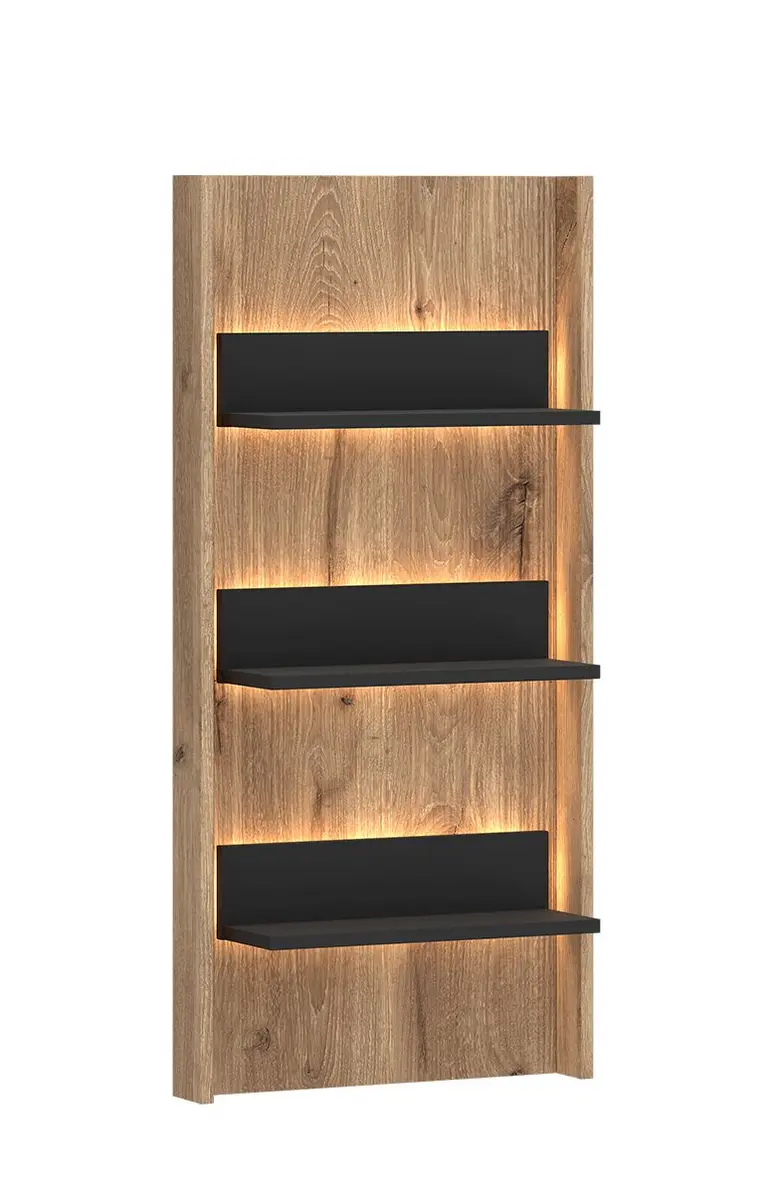 Paneel - mit Beleuchtung, Viking Eiche Nachbildung, Anthrazit