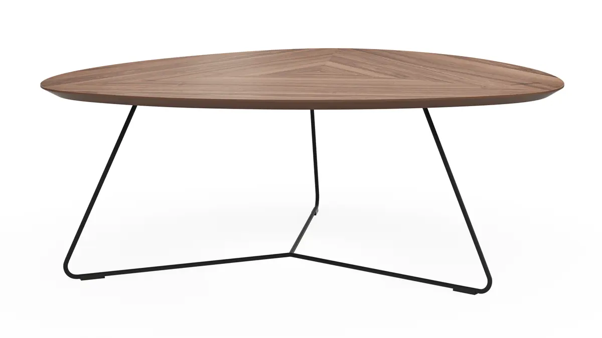 Couchtisch Fano - LBH ca. 96x86x38 cm, Nussbaum, Furnier