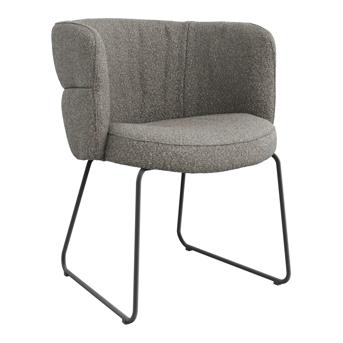 Armlehnstuhl Milana - Stoff, Grau