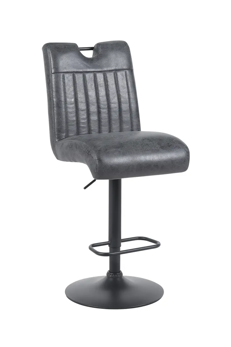 Barhocker - drehbar, höhenverstellbar, Microfaser, Vintage Anthrazit