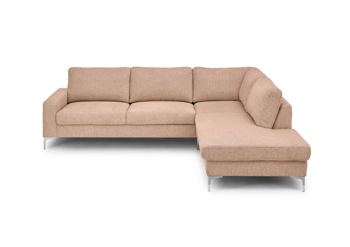 Ecksofa CALM 2.0 - 2,5-Sitzer mit Ecke rechts, Stoff, Pfirsich