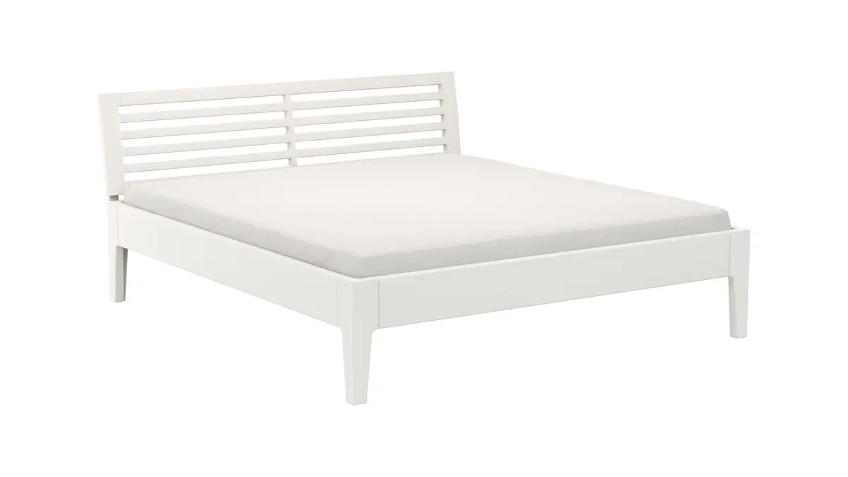 Bettgestell 1660 - Liegefläche ca. 180x200 cm, Kiefer massiv, Weiß