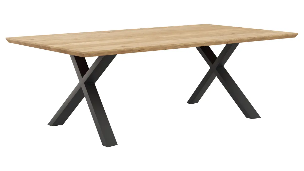 Esstisch Flore - LB ca. 220x120 cm, Wildeiche massiv, natur geölt