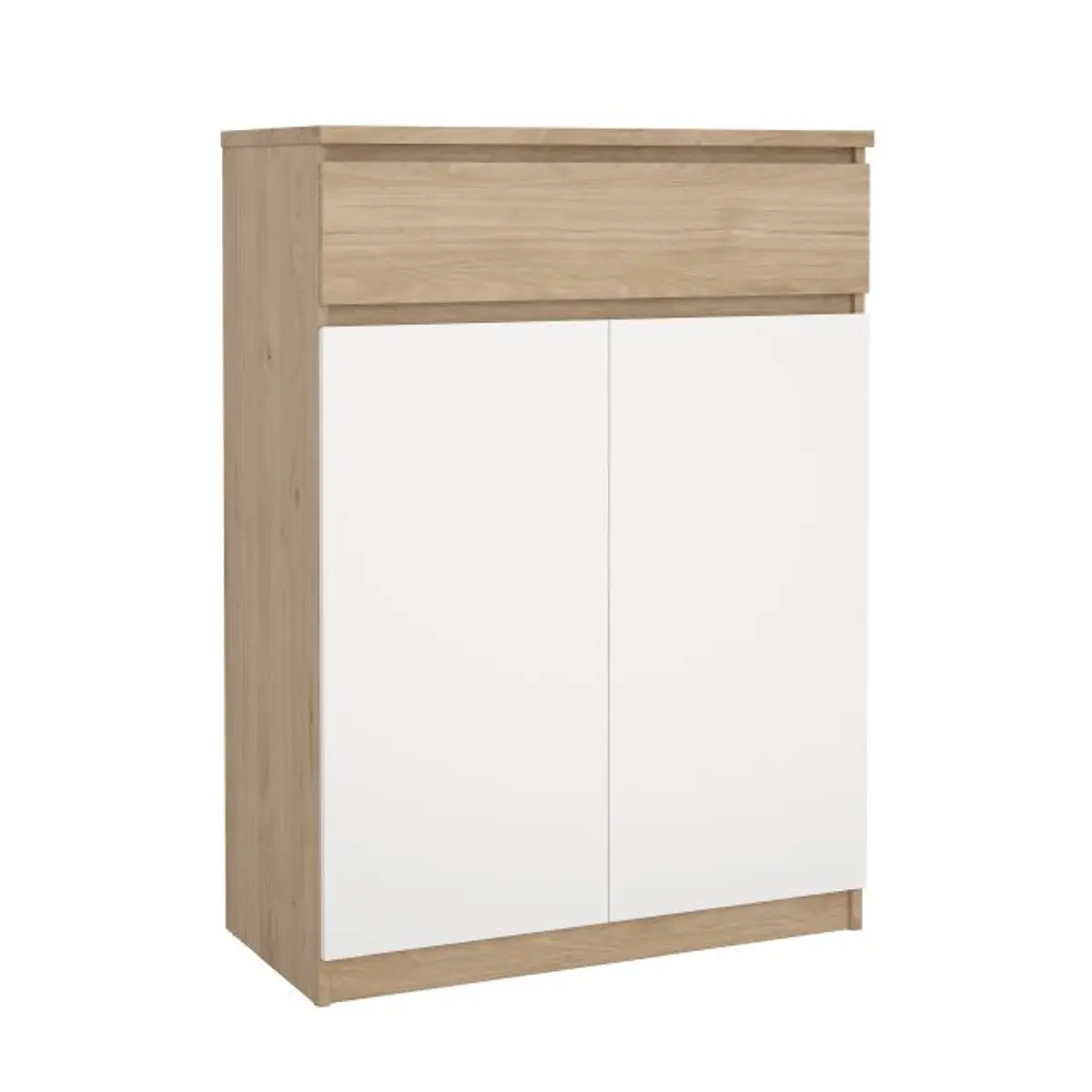 Schuhschrank - B ca. 81 cm, Jackson Hickory Nachbildung, Weiß