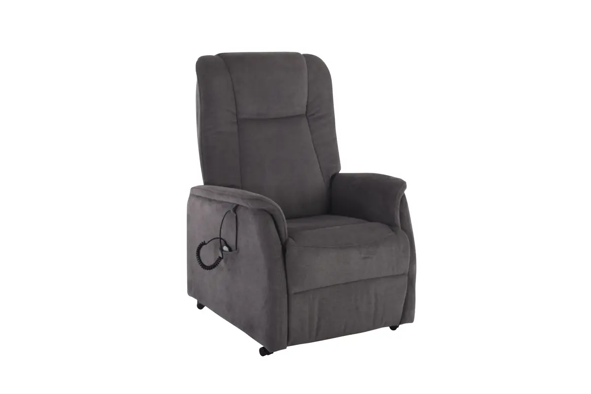 TV-Sessel MANDO - Aufstehhilfe, Relaxfunktion, Kopfteilverstellung, Stoff, Grau