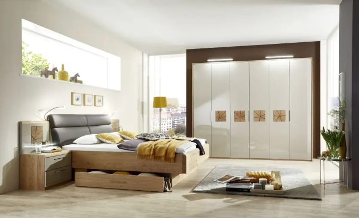 Schlafzimmer, Wildeiche Lack weiß