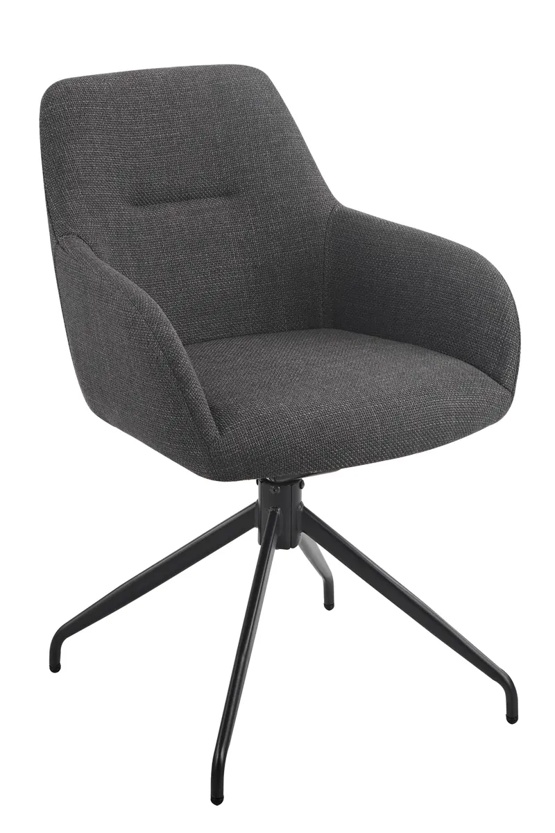 Armlehnstuhl - drehbar, Stoff, Anthrazit