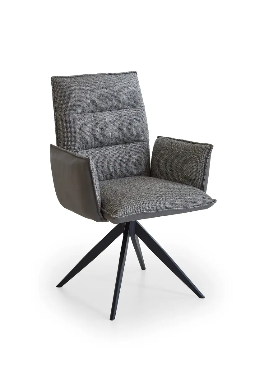 Armlehnstuhl - drehbar, Stoff grau