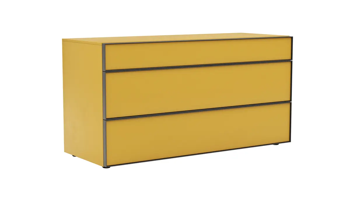 Kommode Loretto - BHT ca. 135x70x53 cm, Lack matt, Safrangelb