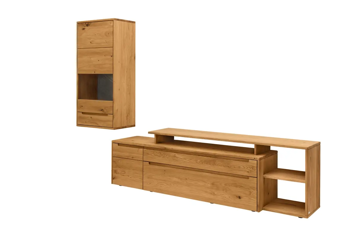 Wohnwand - Astbuche massiv