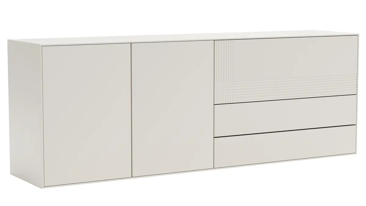 Sideboard Colore - B ca. 200 cm, Lack, Weiß