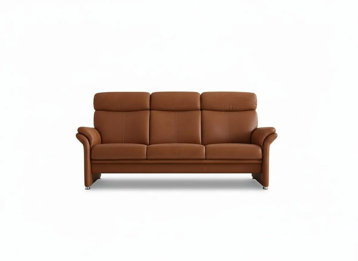 Sofa - 3-Sitzer, Stoff, Cognac