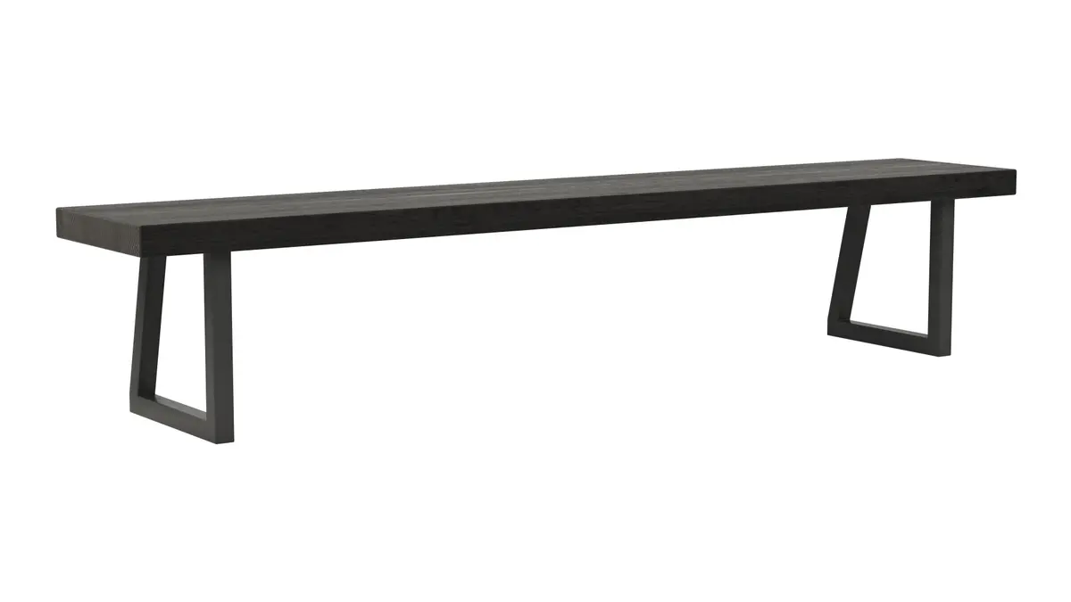 Holzbank Clifton - Breite ca. 220cm, Zerreiche massiv, smoked