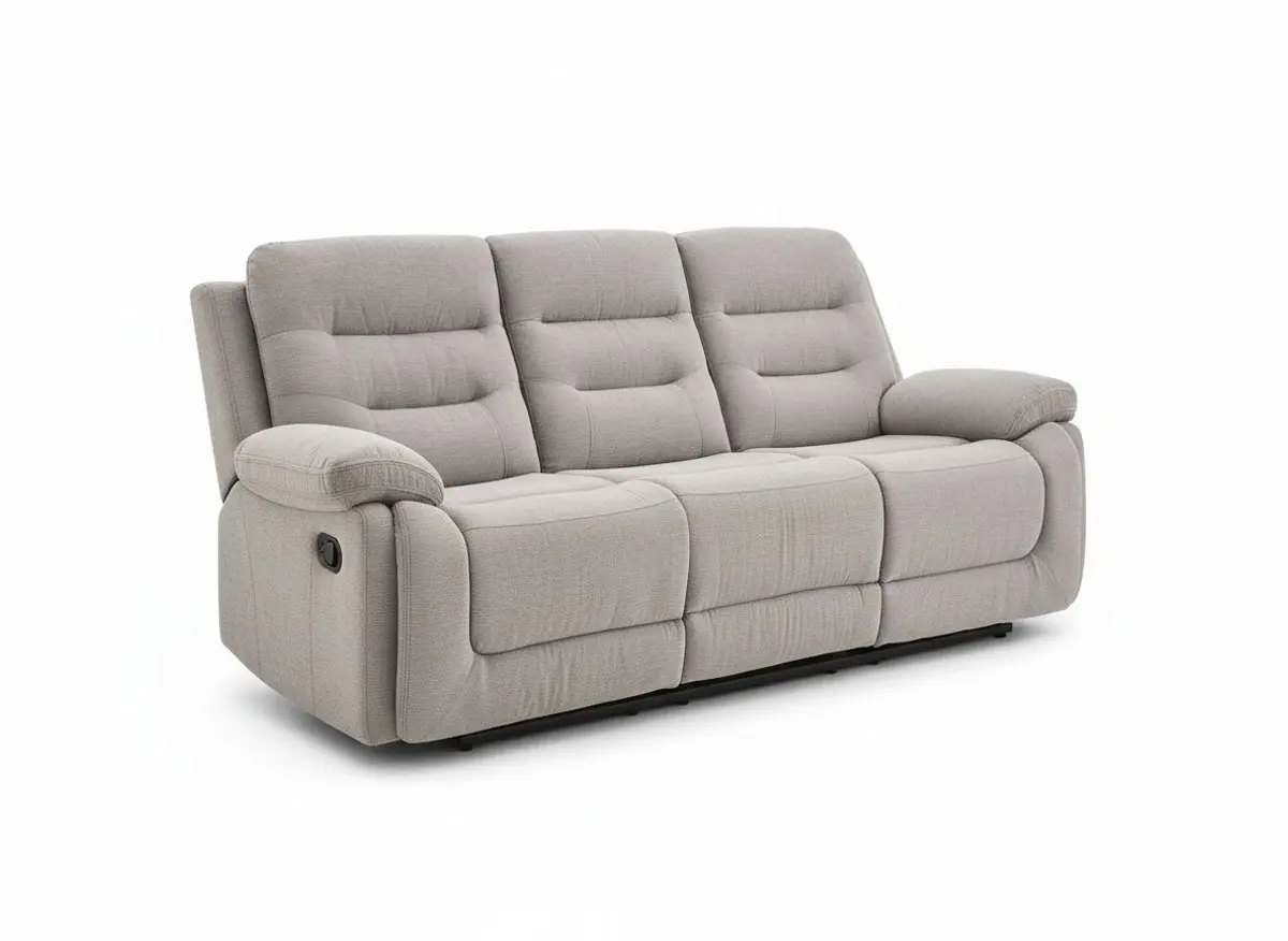 Sofa - 3-Sitzer, Relaxfunktion, Stoff, Grau