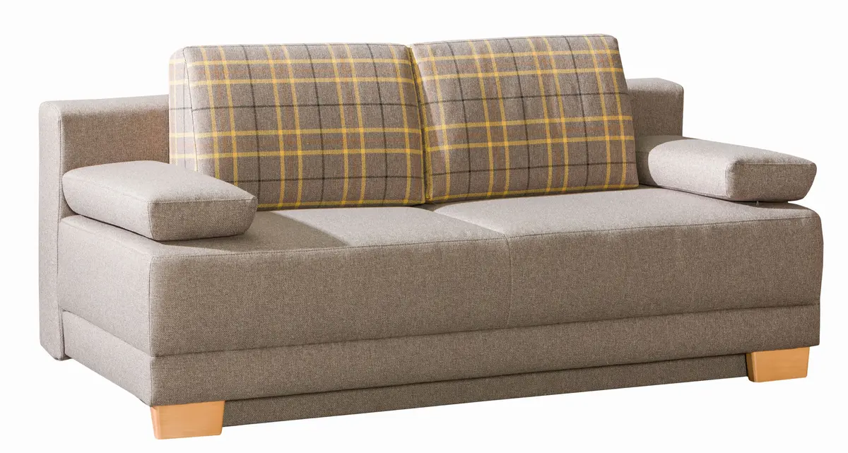 Querschläfer - Schlaffunktion mit Bettkasten, Stoff, Taupe