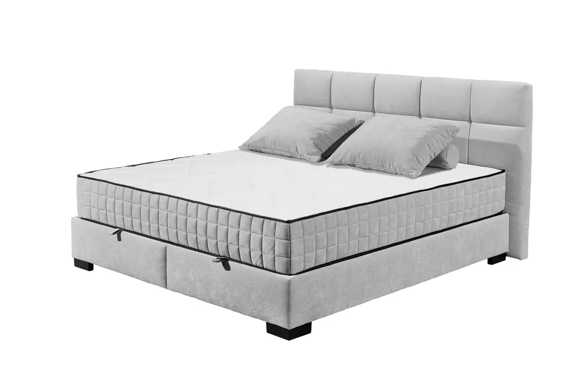 Boxbett - Liegefläche ca. 160x200 cm, Stoff, Silberfarben